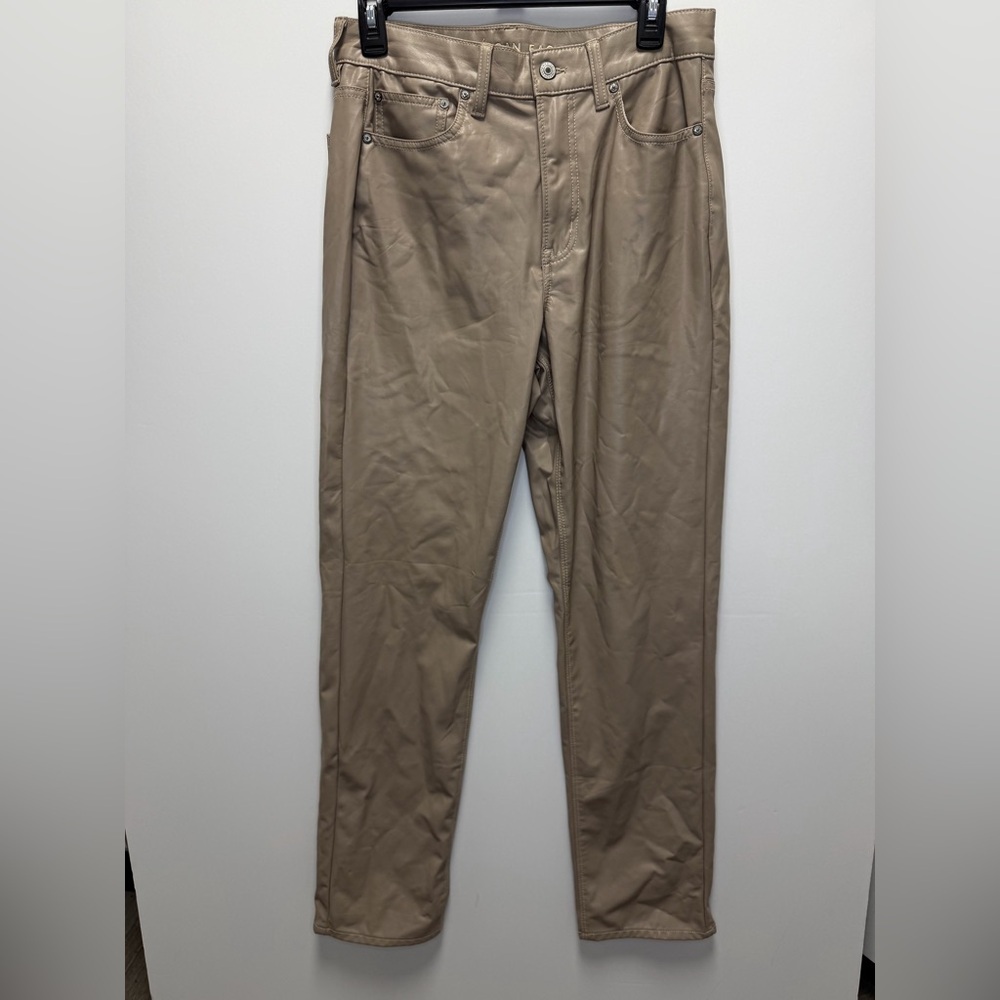 American Eagle Outfitters Women’s Vegan  Leather Super High Rise Straight 8 Long - Picture 7 of 8